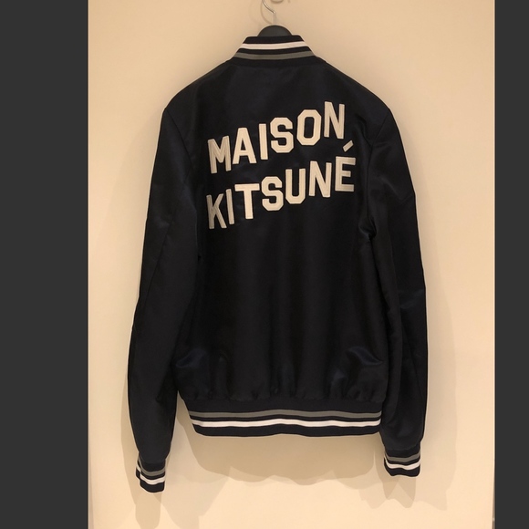 Maison Kitsune Navy Bomber Jacket - Picture 2 of 7